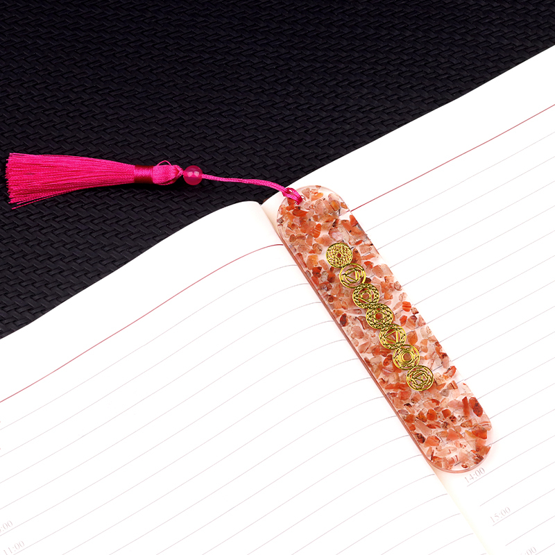Resin Bookmarks with Tassels Handmade Raw Chip Stone Bookmark Presents for Women Kids Students Teachers and Book Lovers School Home Reading