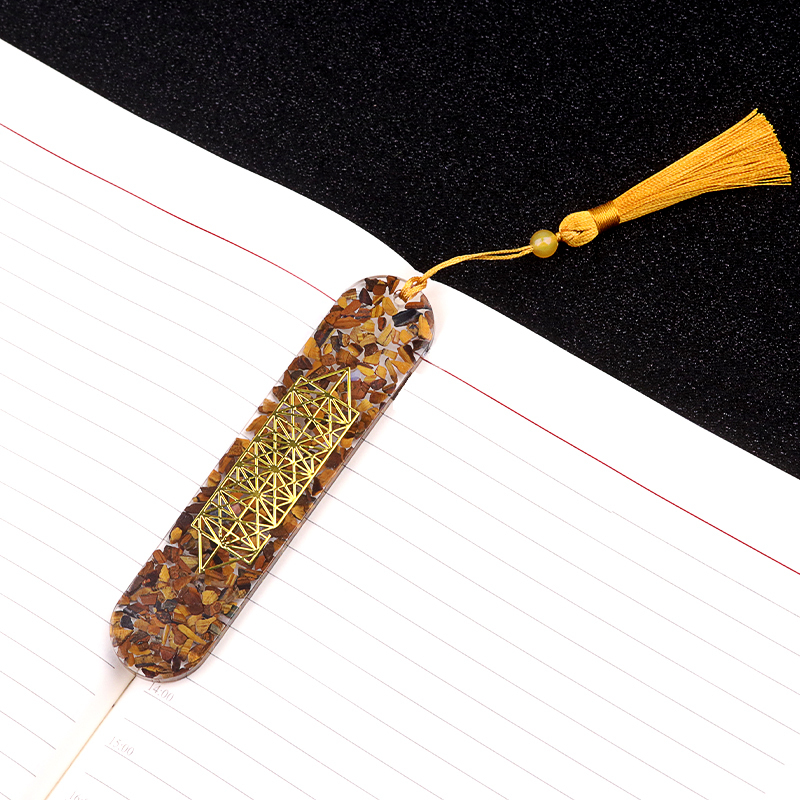 Style-B Resin Bookmarks with Tassels Handmade Raw Chip Stone Bookmark Presents for Women Kids Students Teachers and Book Lovers School Home Reading