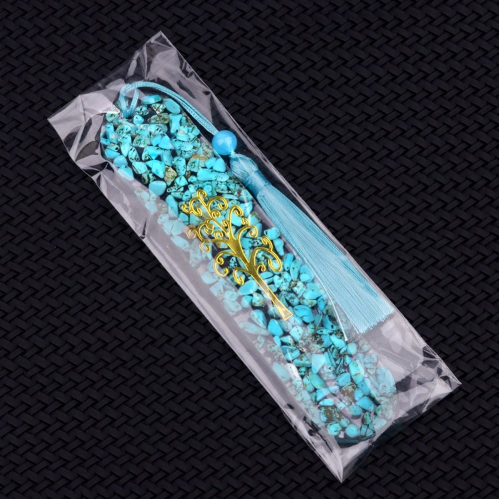Resin Bookmarks with Tassels (Style C) Handmade Raw Chip Stone Bookmark Presents for Women Kids Students Teachers and Book Lovers School Home Reading