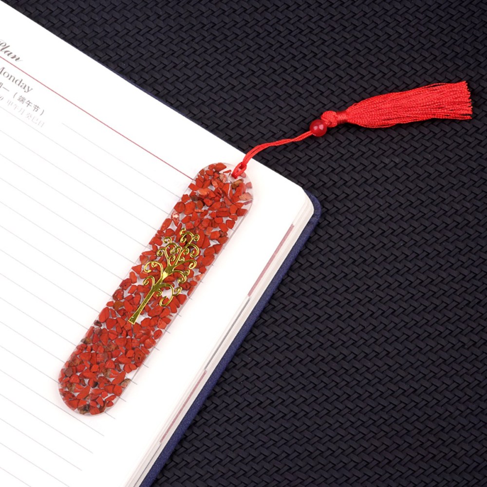 Resin Bookmarks with Tassels (Style C) Handmade Raw Chip Stone Bookmark Presents for Women Kids Students Teachers and Book Lovers School Home Reading
