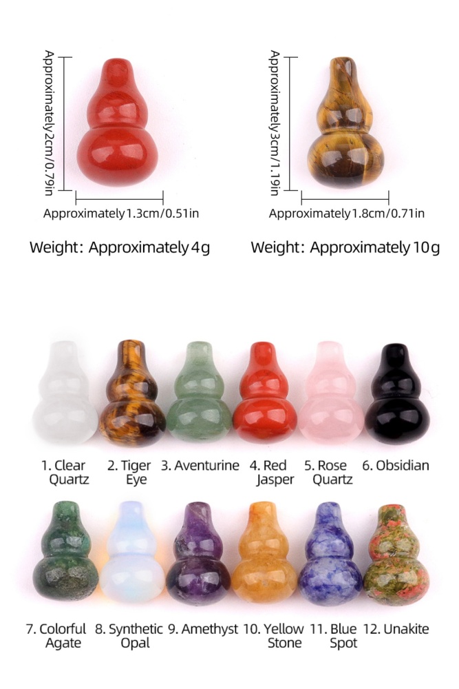 13X20MM Handmade Carved Mini Gourd Stone Home Decoration Worry Stones Crystal Crafts