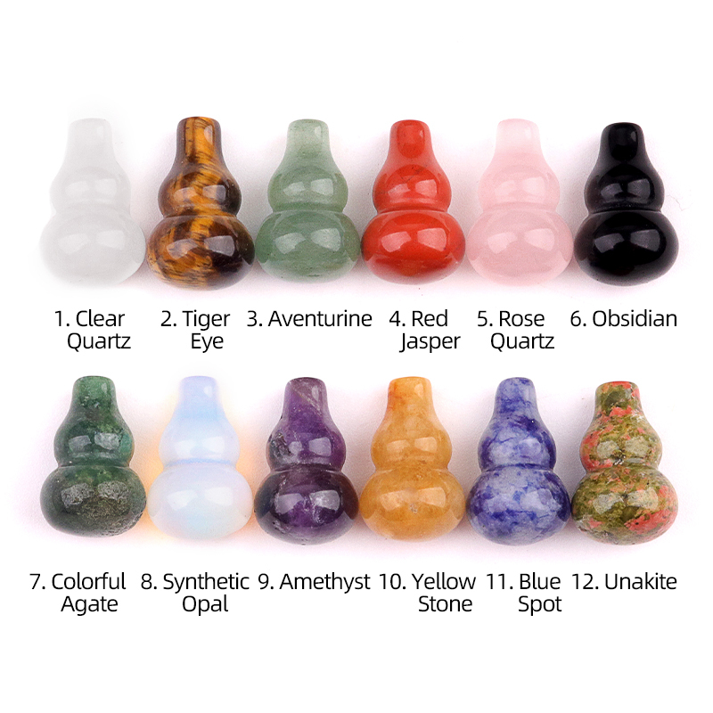 13X20MM Handmade Carved Mini Gourd Stone Home Decoration Worry Stones Crystal Crafts