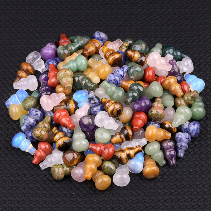13X20MM Handmade Carved Mini Gourd Stone Home Decoration Worry Stones Crystal Crafts