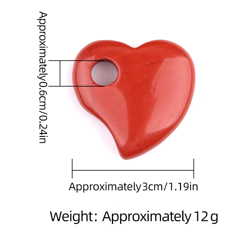 30MM Love Heart Stone Pendant for Jewelry Making Healing Chakra