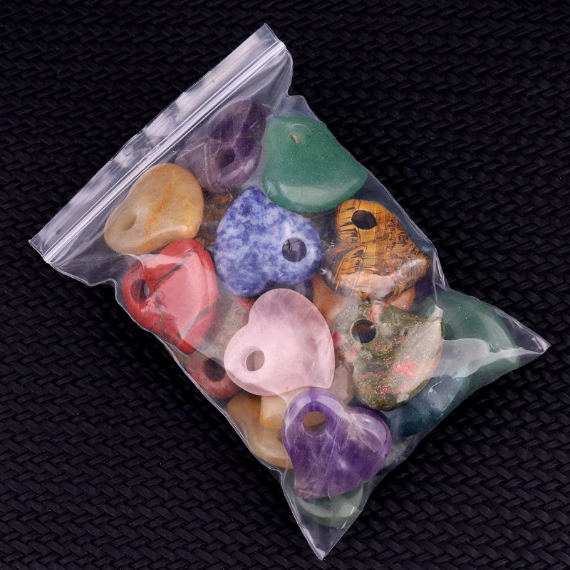 30MM Love Heart Stone Pendant for Jewelry Making Healing Chakra