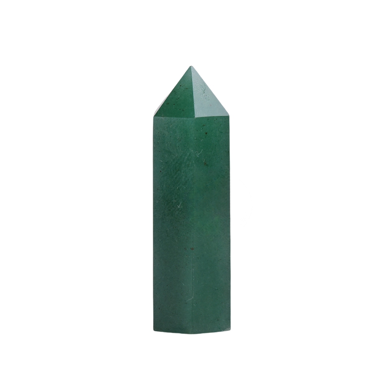 Green Aventurine Single Pointed Hexagonal Prism Beads Ornament Handmade Craved Gemstone