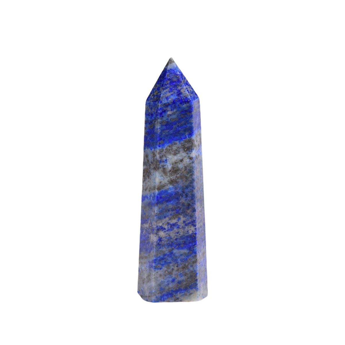 Lapis Lazuli Single Pointed Hexagonal Prism Beads Ornament Handmade Craved Gemstone