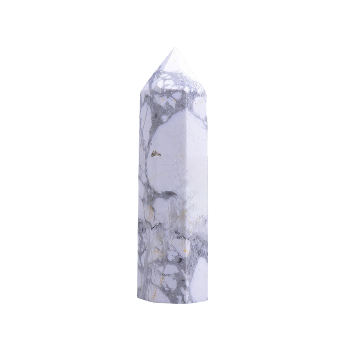 Howlite Turquoise Single Pointed Hexagonal Prism Beads Ornament Handmade Craved Gemstone