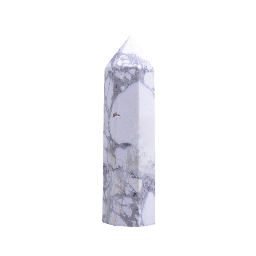 Howlite Turquoise Single Pointed Hexagonal Prism Beads Ornament Handmade Craved Gemstone