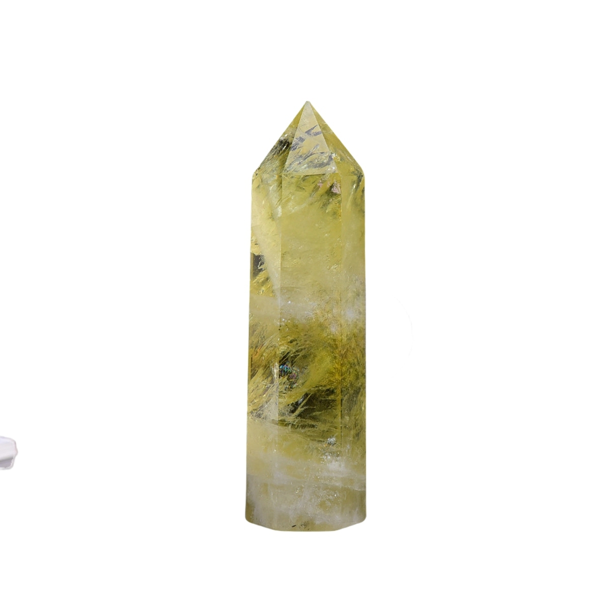 Citrine Single Pointed Hexagonal Prism Beads Ornament Handmade Craved Gemstone
