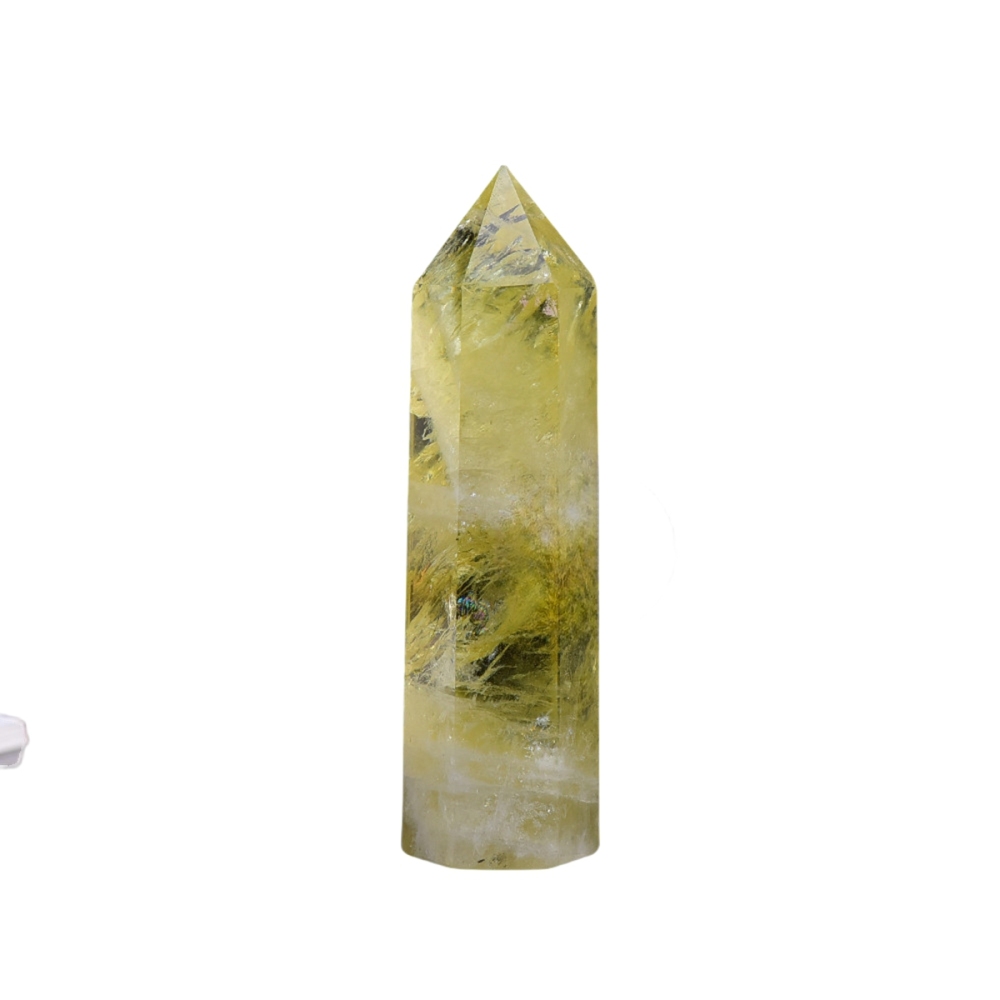 Citrine Single Pointed Hexagonal Prism Beads Ornament Handmade Craved Gemstone