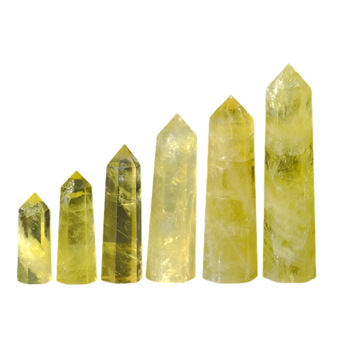 Citrine Single Pointed Hexagonal Prism Beads Ornament Handmade Craved Gemstone