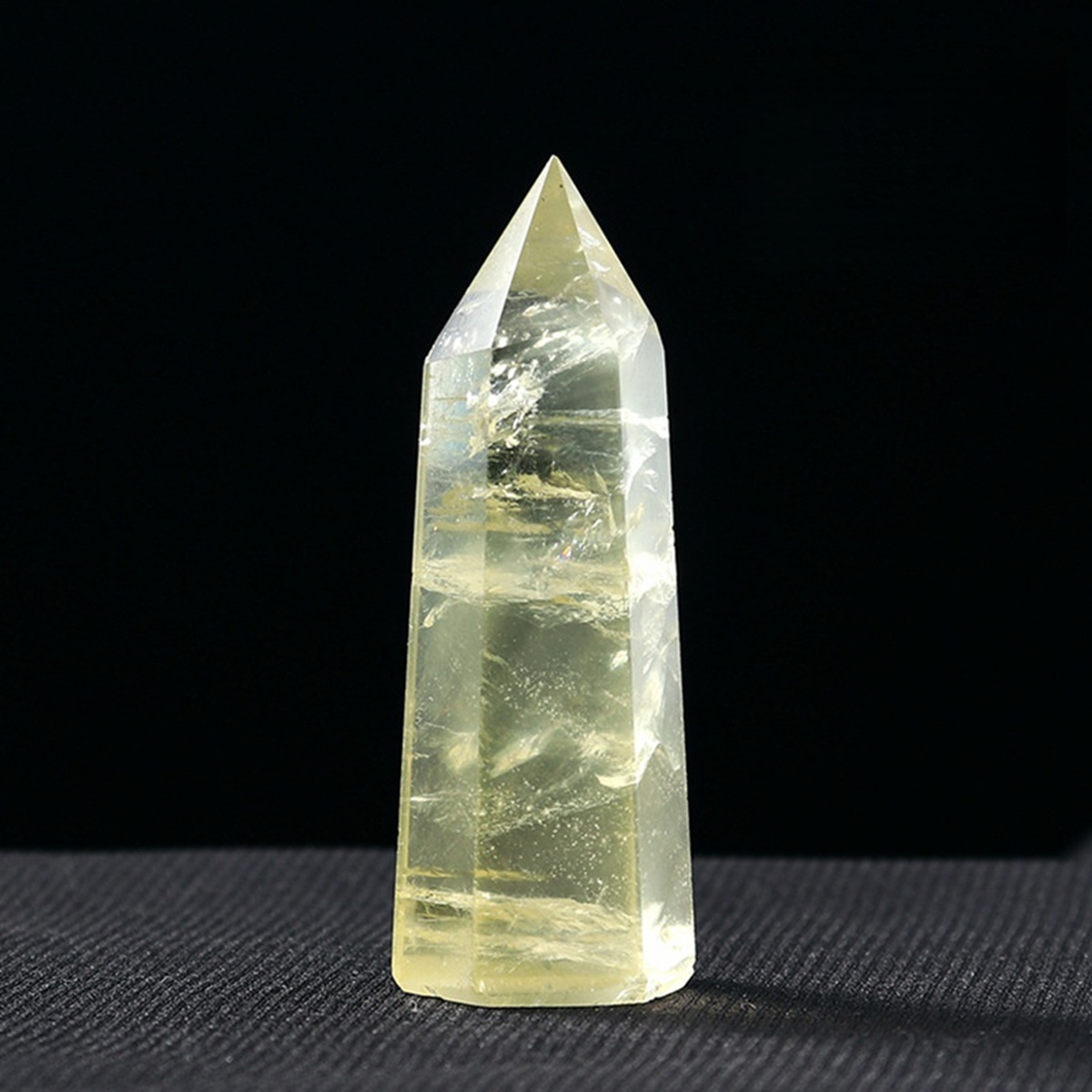 Citrine Single Pointed Hexagonal Prism Beads Ornament Handmade Craved Gemstone