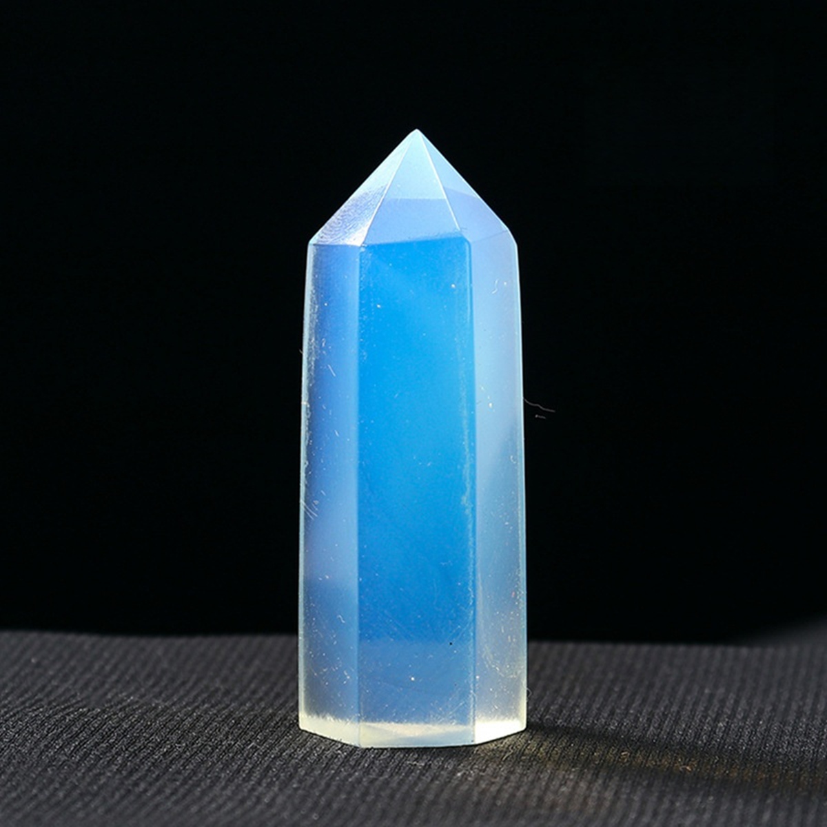 Syn.Opalite Single Pointed Hexagonal Prism Beads Ornament Handmade Craved Gemstone