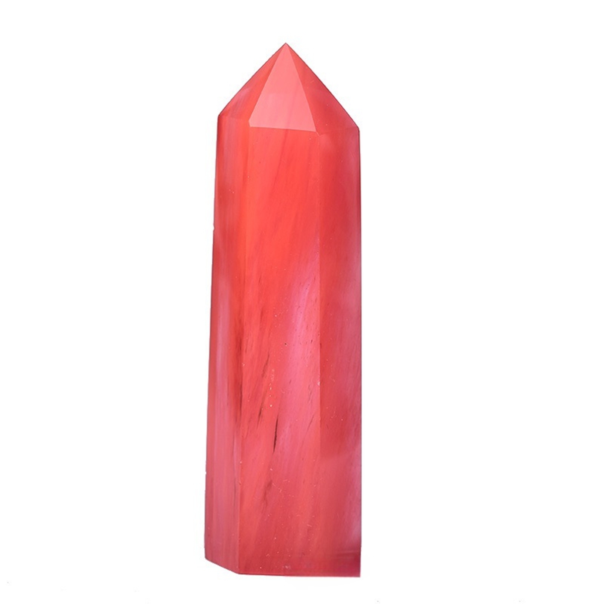 Cherry Quartz Single Pointed Hexagonal Prism Beads Ornament Handmade Craved Gemstone