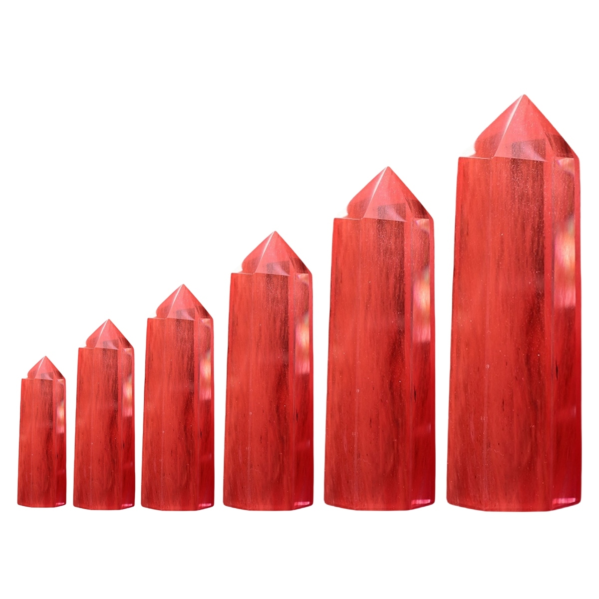 Cherry Quartz Single Pointed Hexagonal Prism Beads Ornament Handmade Craved Gemstone