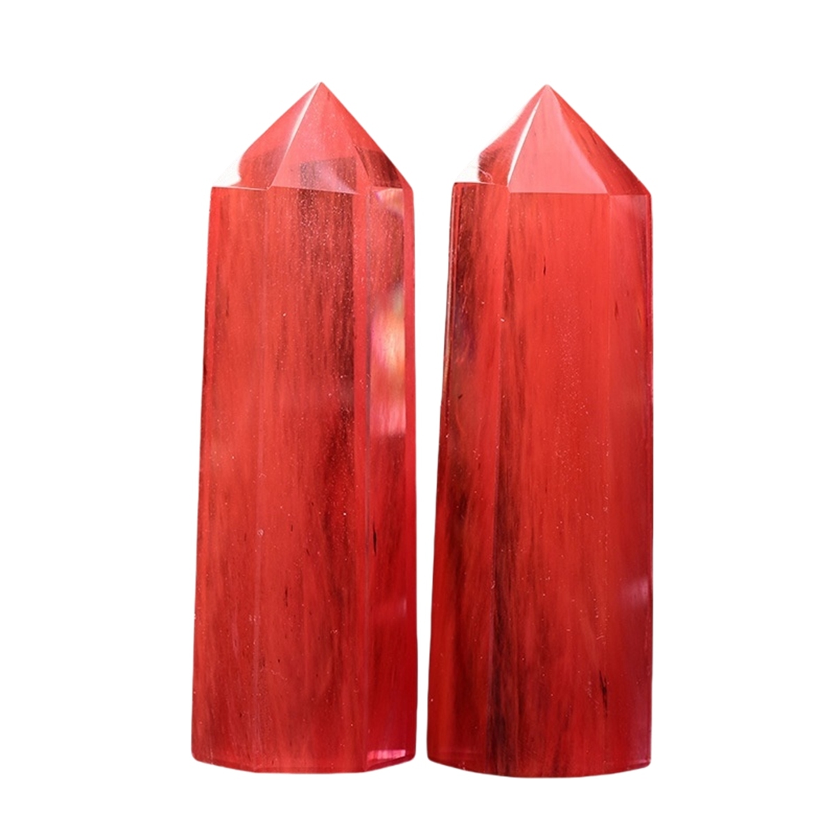 Cherry Quartz Single Pointed Hexagonal Prism Beads Ornament Handmade Craved Gemstone
