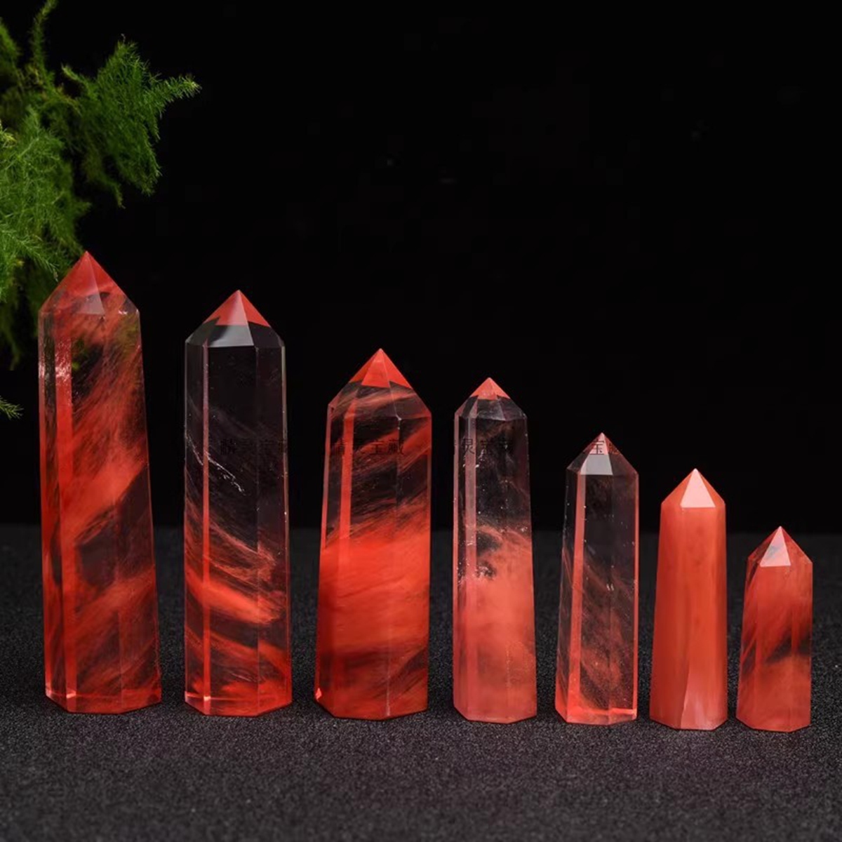 Cherry Quartz Single Pointed Hexagonal Prism Beads Ornament Handmade Craved Gemstone