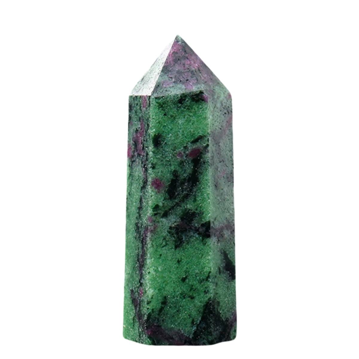 Ruby Zoisite Single Pointed Hexagonal Prism Beads Ornament Handmade Craved Gemstone