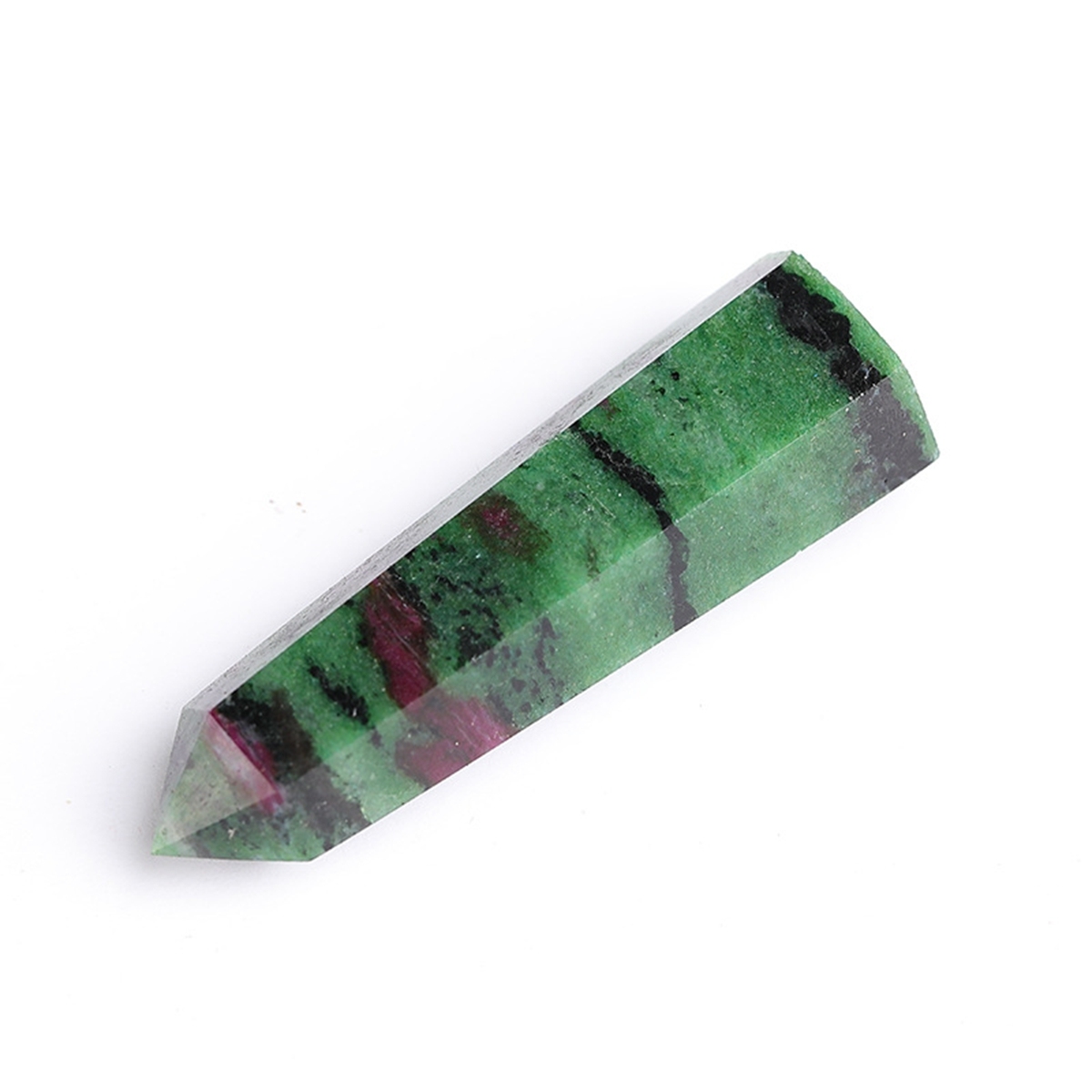 Ruby Zoisite Single Pointed Hexagonal Prism Beads Ornament Handmade Craved Gemstone