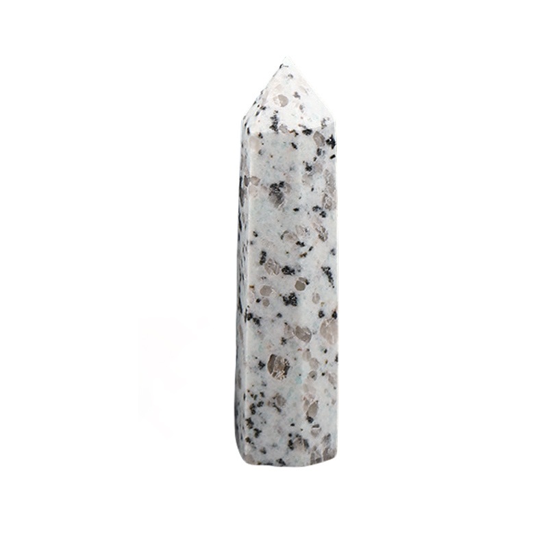 Kiwi Stone Single Pointed Hexagonal Prism Beads Ornament 206SP1492 Handmade Craved Gemstone