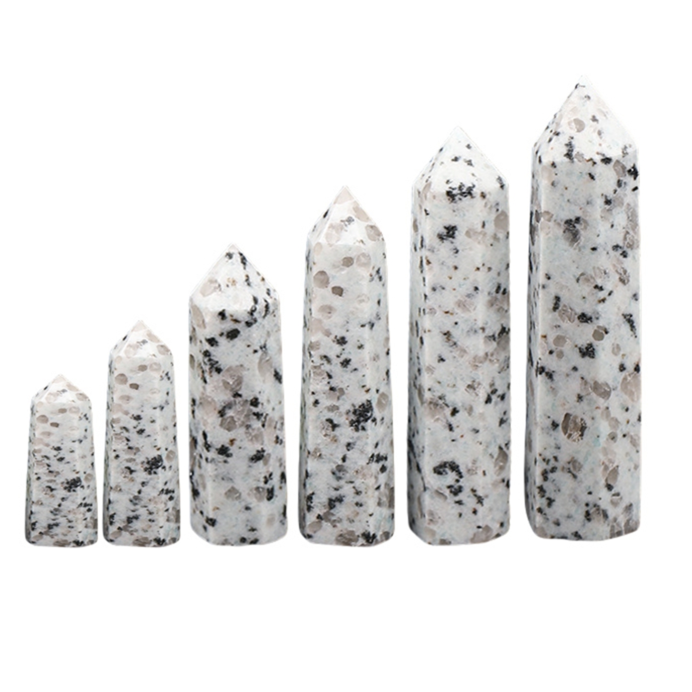 Kiwi Stone Single Pointed Hexagonal Prism Beads Ornament 206SP1492 Handmade Craved Gemstone