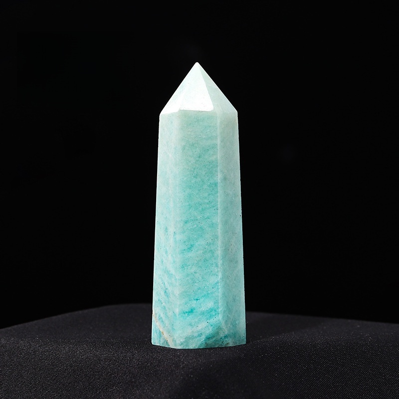 Amazonalite Single Pointed Hexagonal Prism Beads Ornament Handmade Craved Gemstone