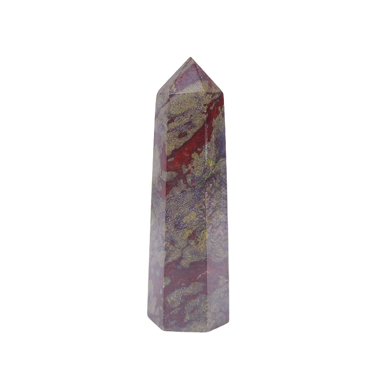 Dragon Blood Stone  Single Pointed Hexagonal Prism Beads Ornament 206SP1492 Handmade Craved Gemstone