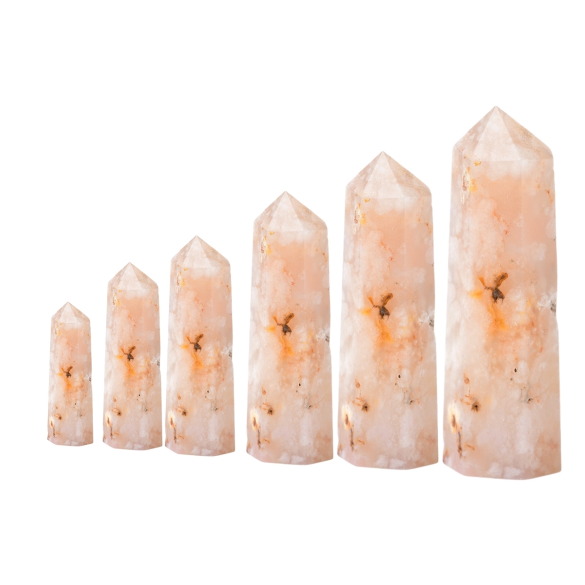 Sakura Agate Single Pointed Hexagonal Prism Beads Ornament