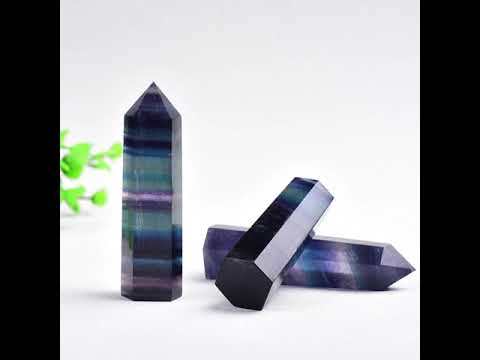 Rainbow Fluorite Single Pointed Hexagonal Prism Beads Ornament