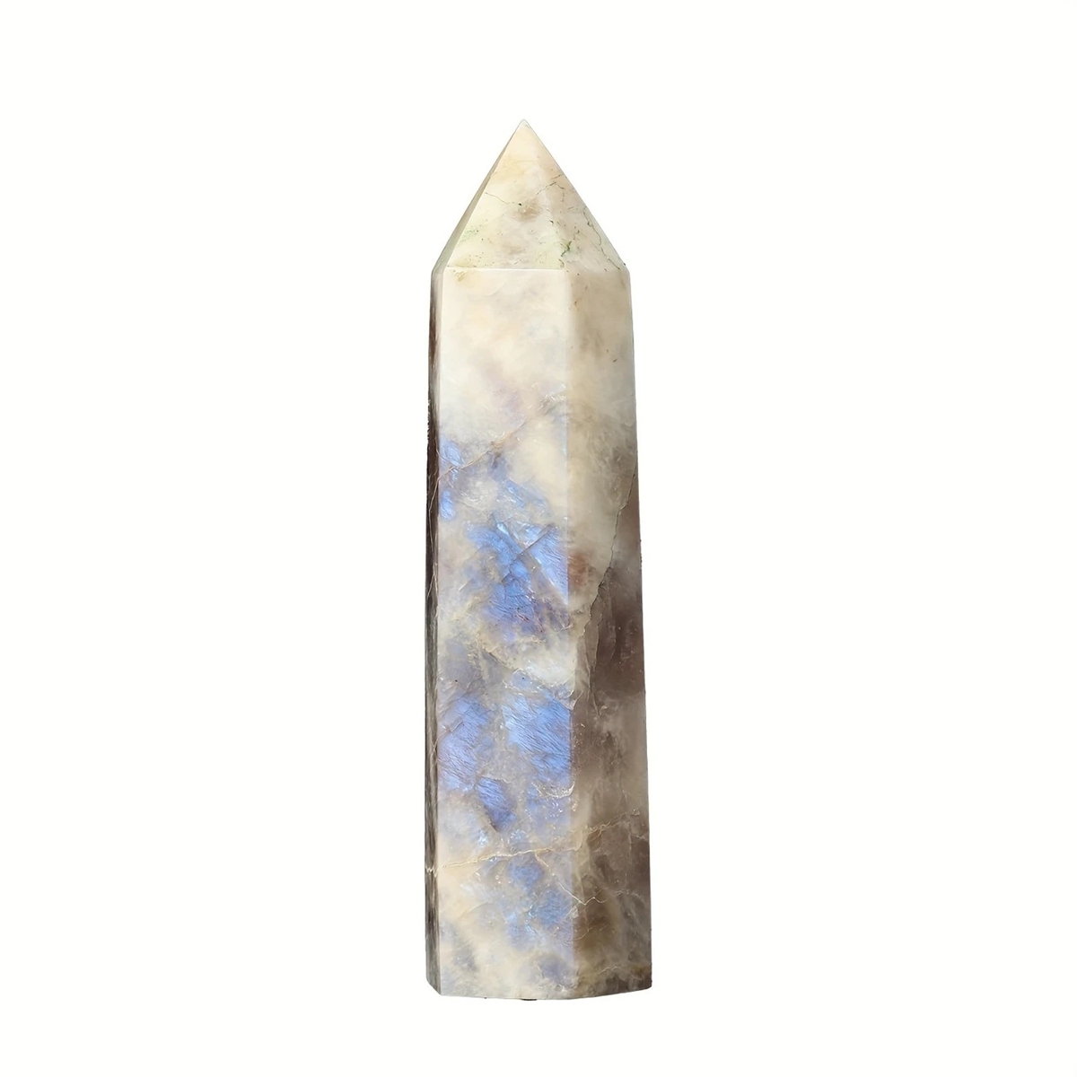 Moonstone Single Pointed Hexagonal Prism Beads Ornament