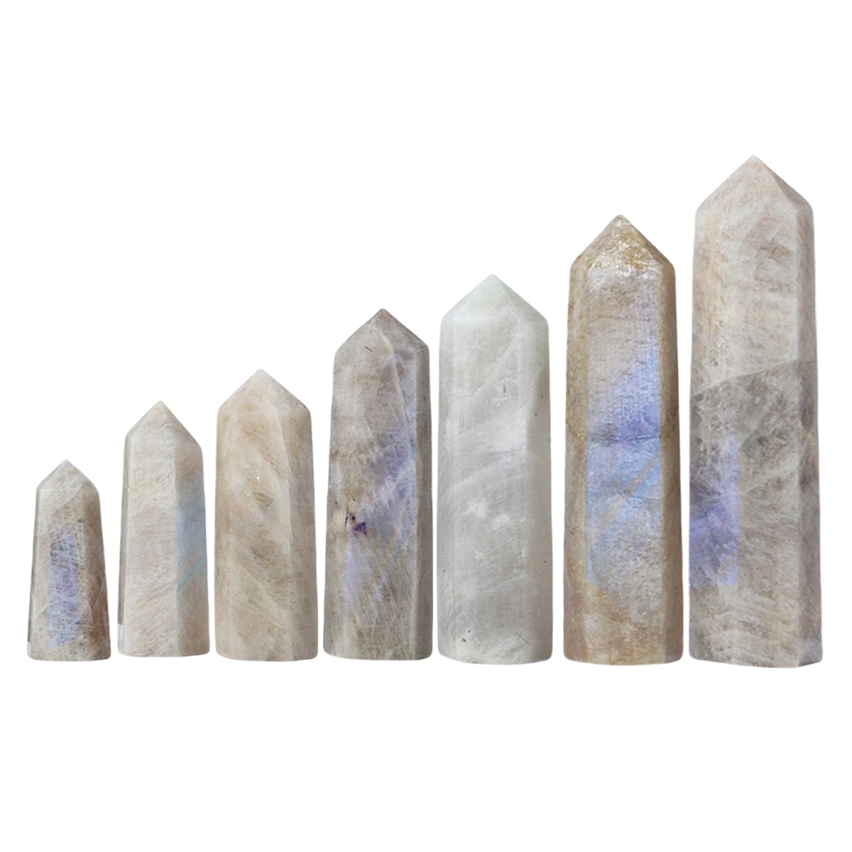 Moonstone Single Pointed Hexagonal Prism Beads Ornament