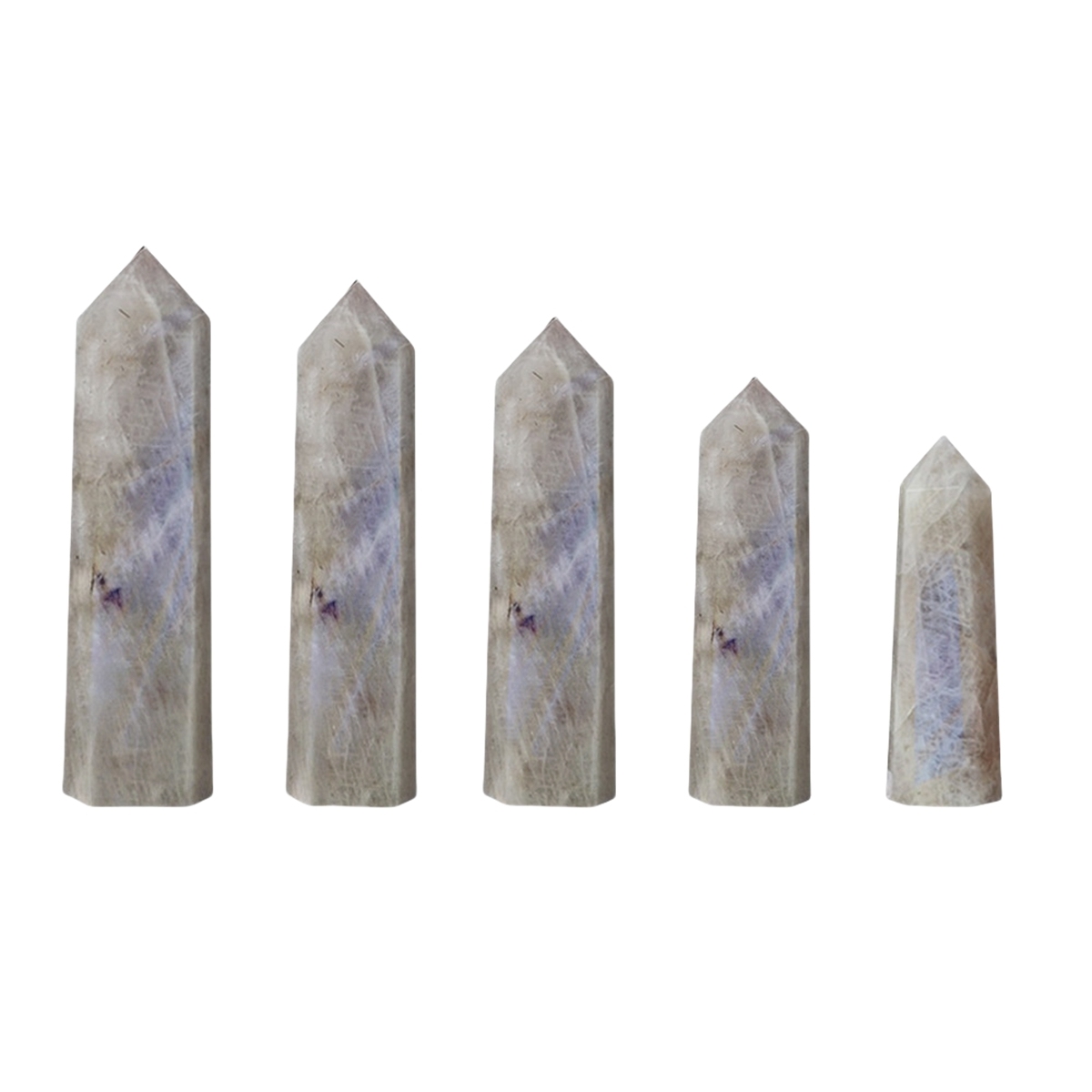 Moonstone Single Pointed Hexagonal Prism Beads Ornament