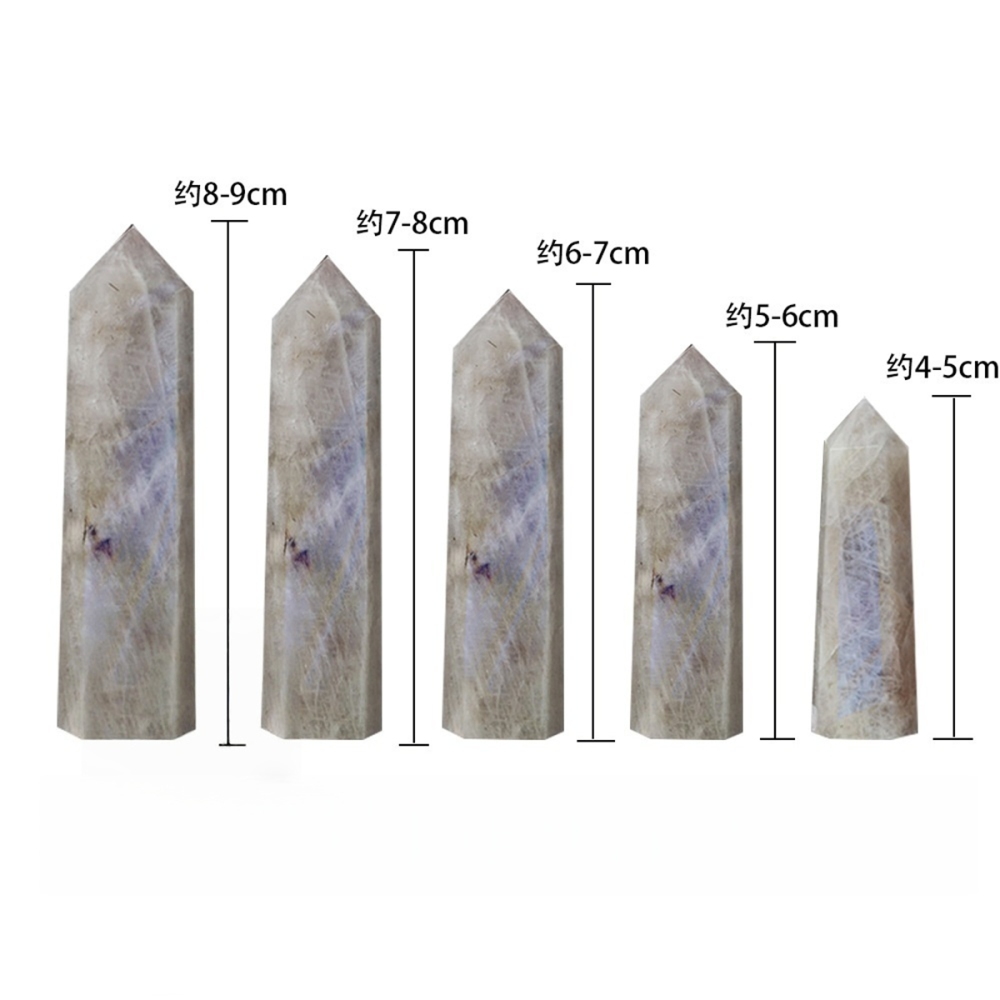 Moonstone Single Pointed Hexagonal Prism Beads Ornament