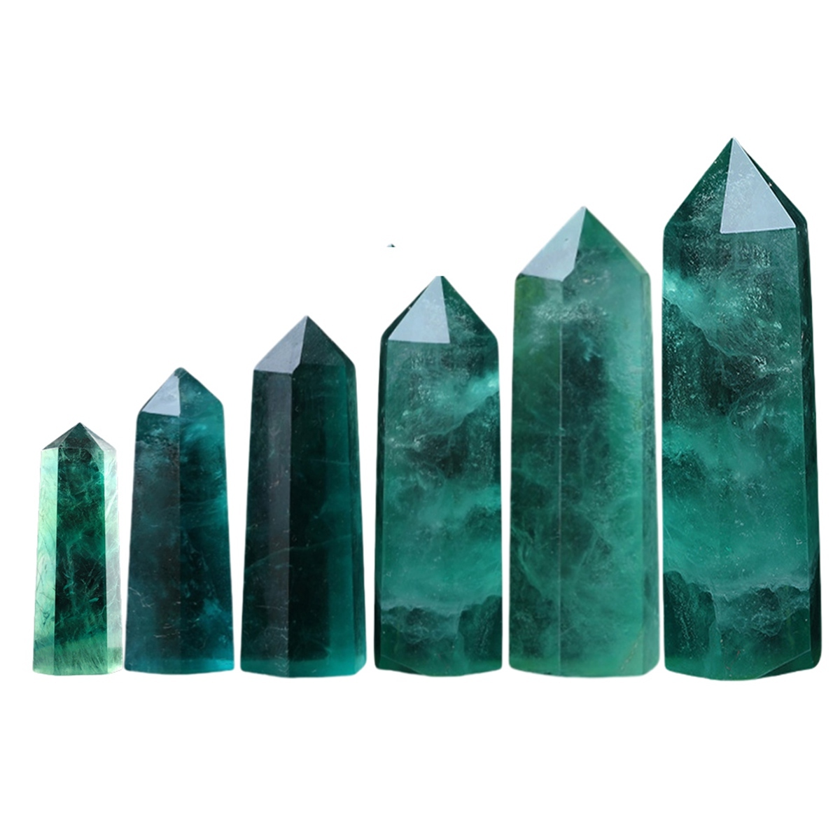 Rainbow Fluorite Single Pointed Hexagonal Prism Beads Ornament