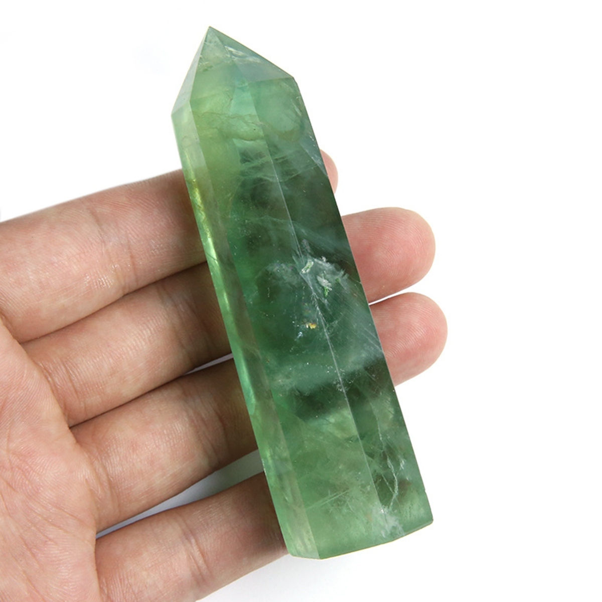 Rainbow Fluorite Single Pointed Hexagonal Prism Beads Ornament
