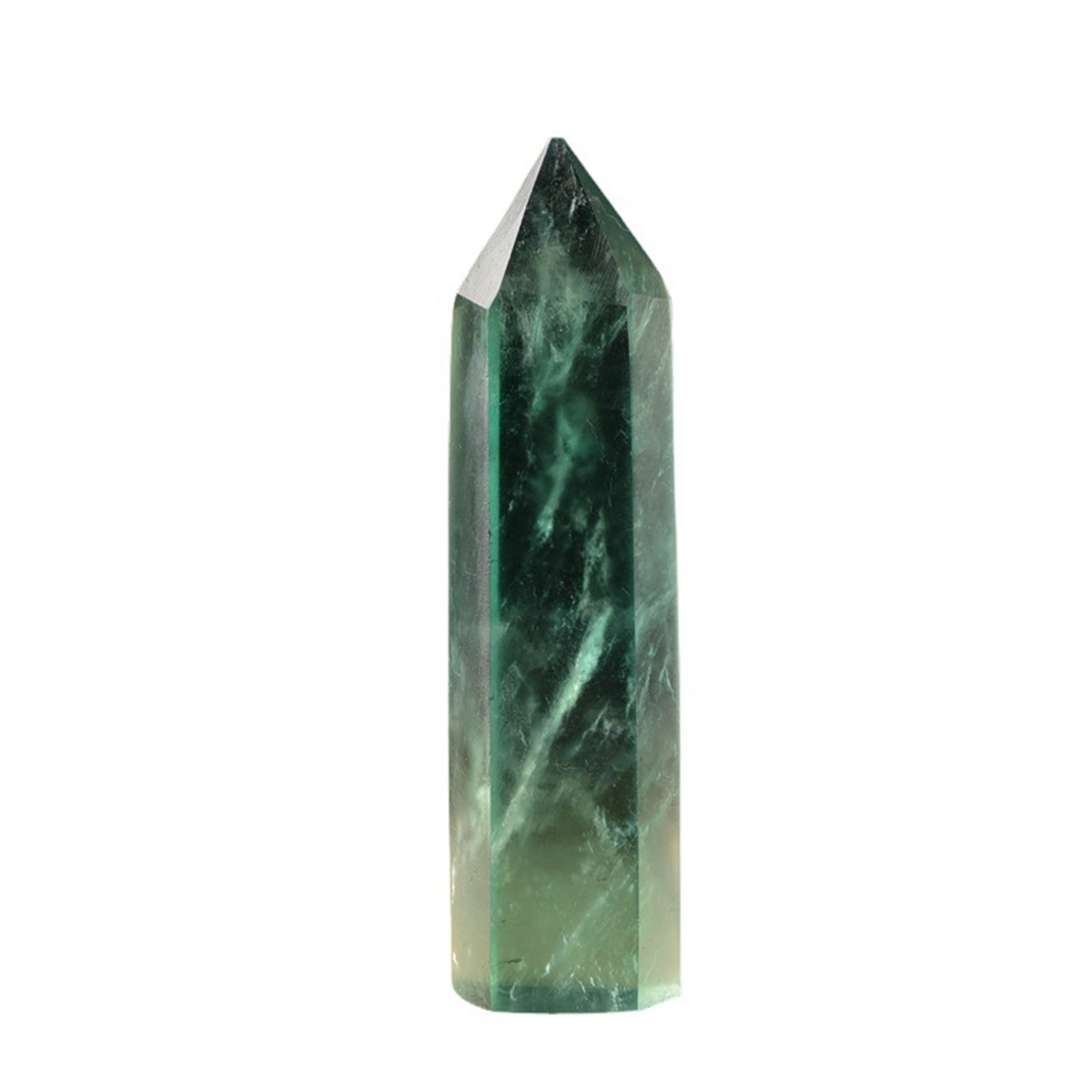 Rainbow Fluorite Single Pointed Hexagonal Prism Beads Ornament