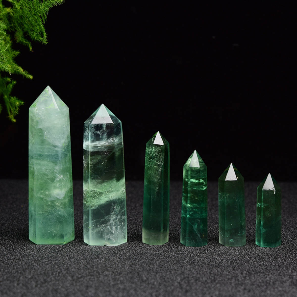 Rainbow Fluorite Single Pointed Hexagonal Prism Beads Ornament