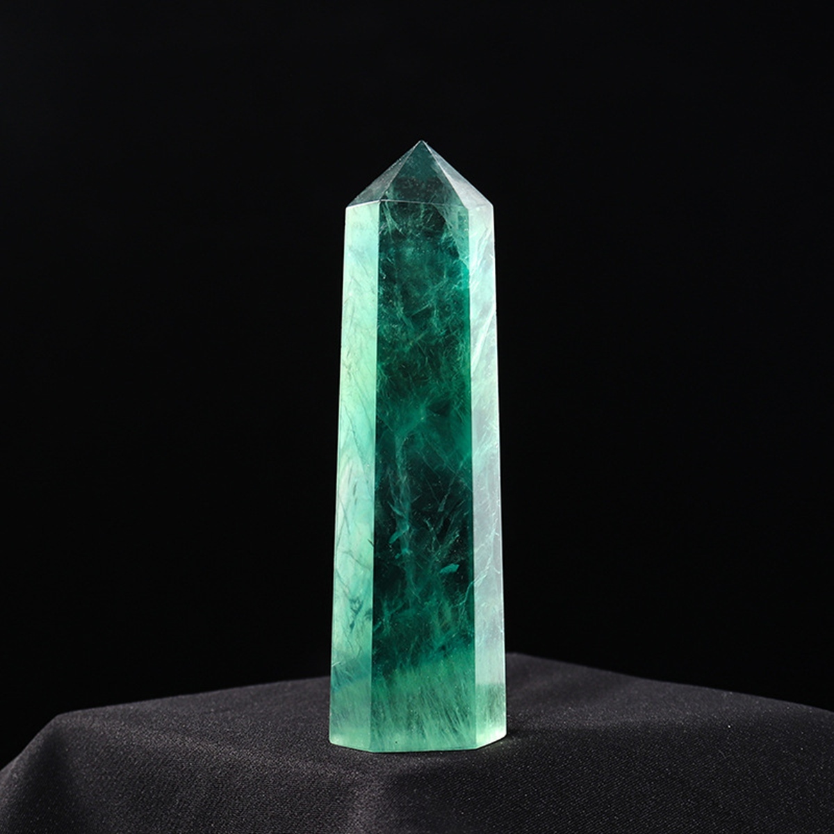 Rainbow Fluorite Single Pointed Hexagonal Prism Beads Ornament