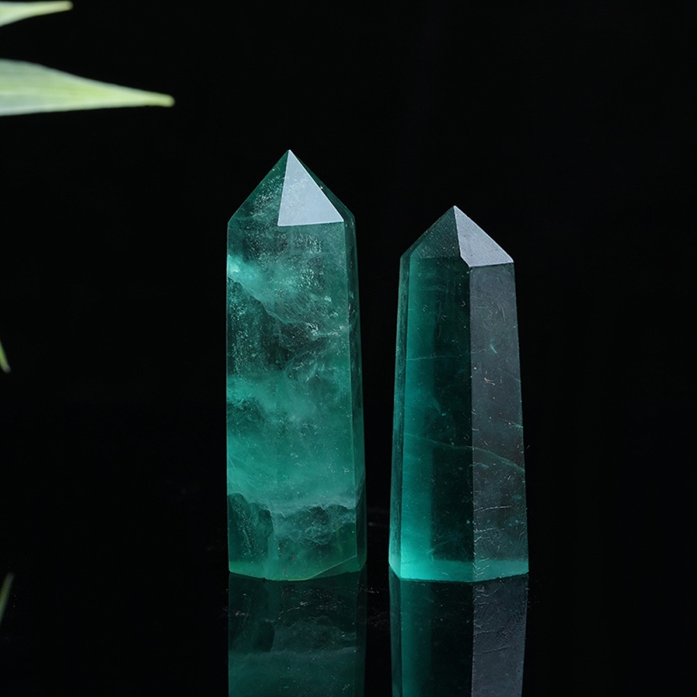 Rainbow Fluorite Single Pointed Hexagonal Prism Beads Ornament