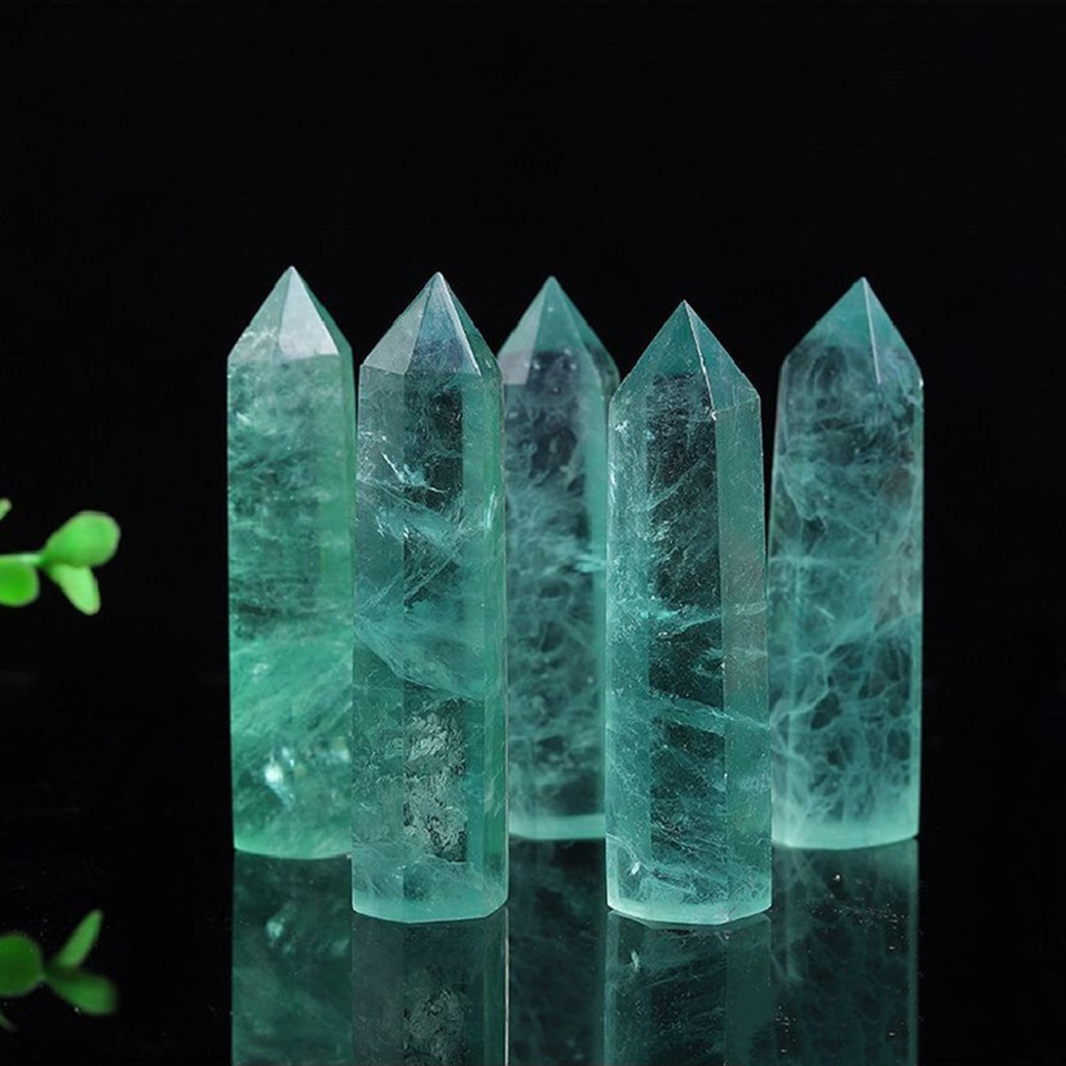 Rainbow Fluorite Single Pointed Hexagonal Prism Beads Ornament
