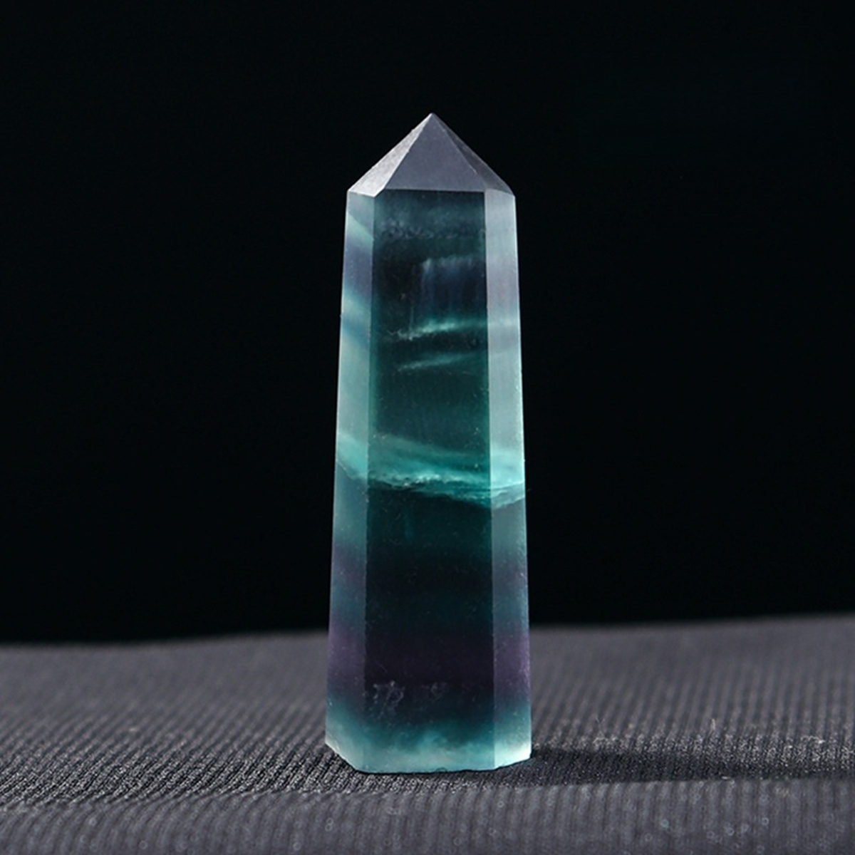Rainbow Fluorite Single Pointed Hexagonal Prism Beads Ornament