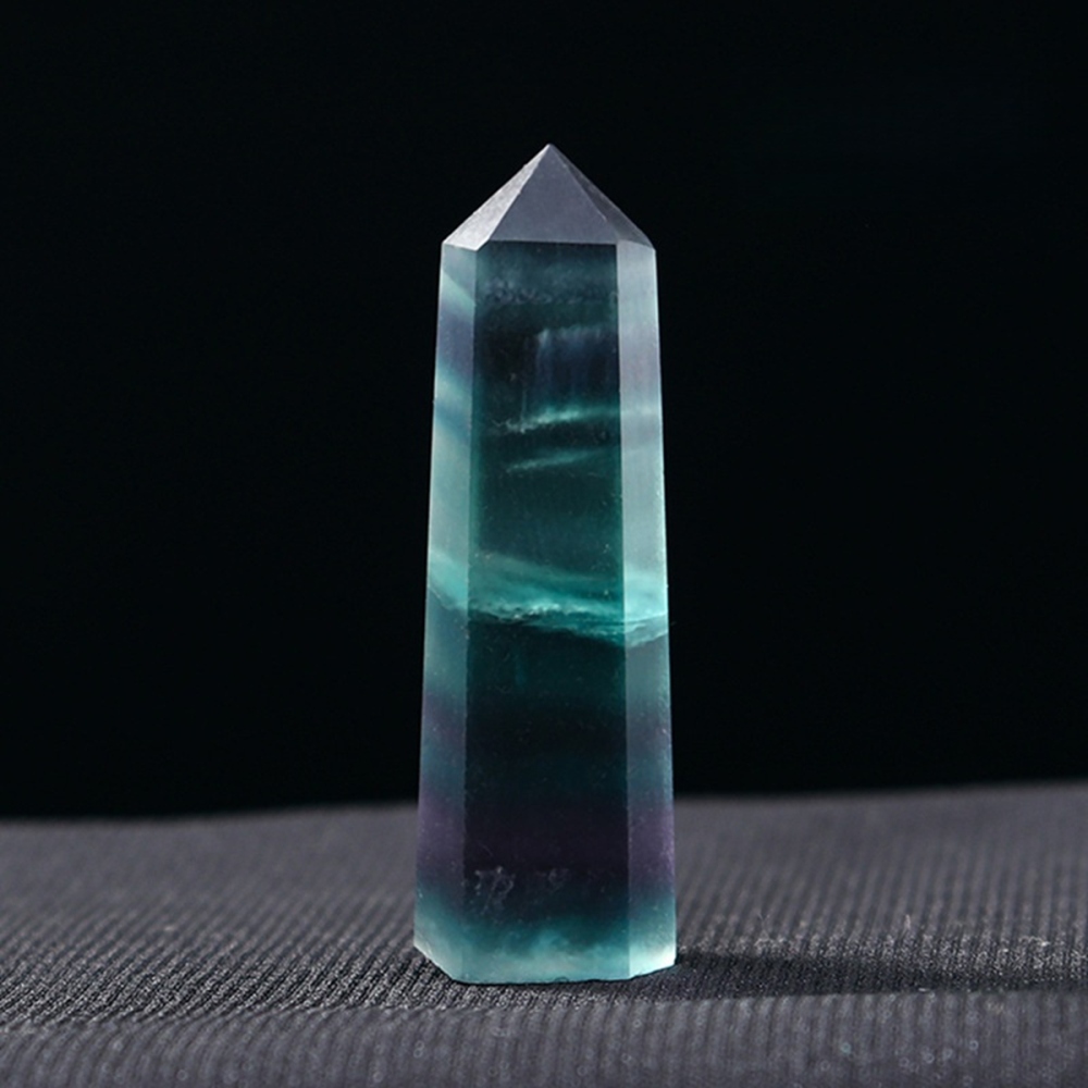 Rainbow Fluorite Single Pointed Hexagonal Prism Beads Ornament