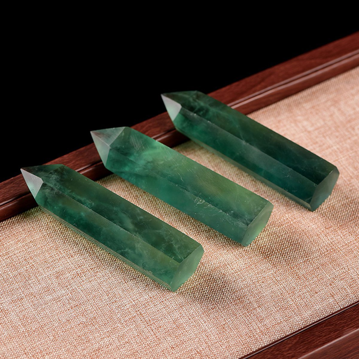 Rainbow Fluorite Single Pointed Hexagonal Prism Beads Ornament