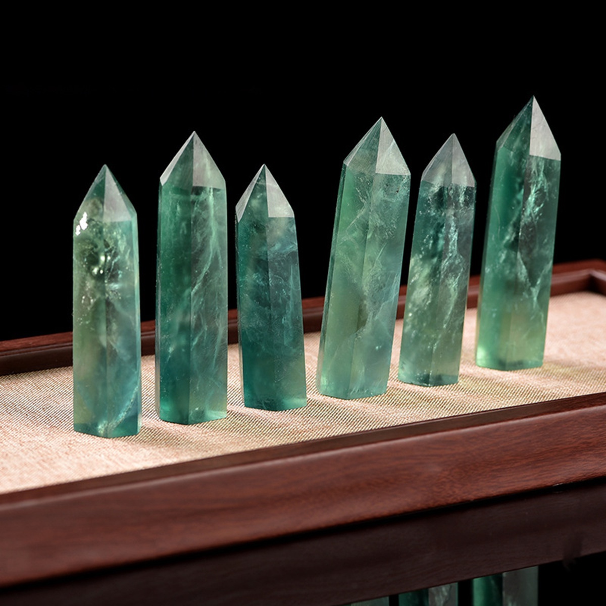 Rainbow Fluorite Single Pointed Hexagonal Prism Beads Ornament