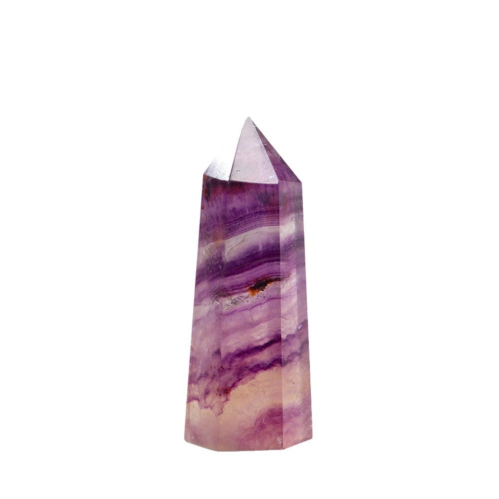 Rainbow Fluorite Single Pointed Hexagonal Prism Beads Ornament