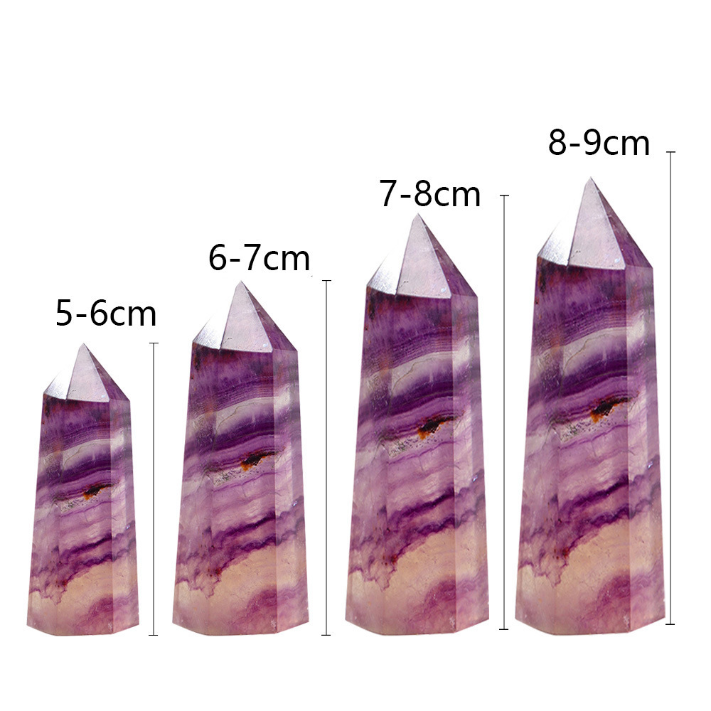 Rainbow Fluorite Single Pointed Hexagonal Prism Beads Ornament