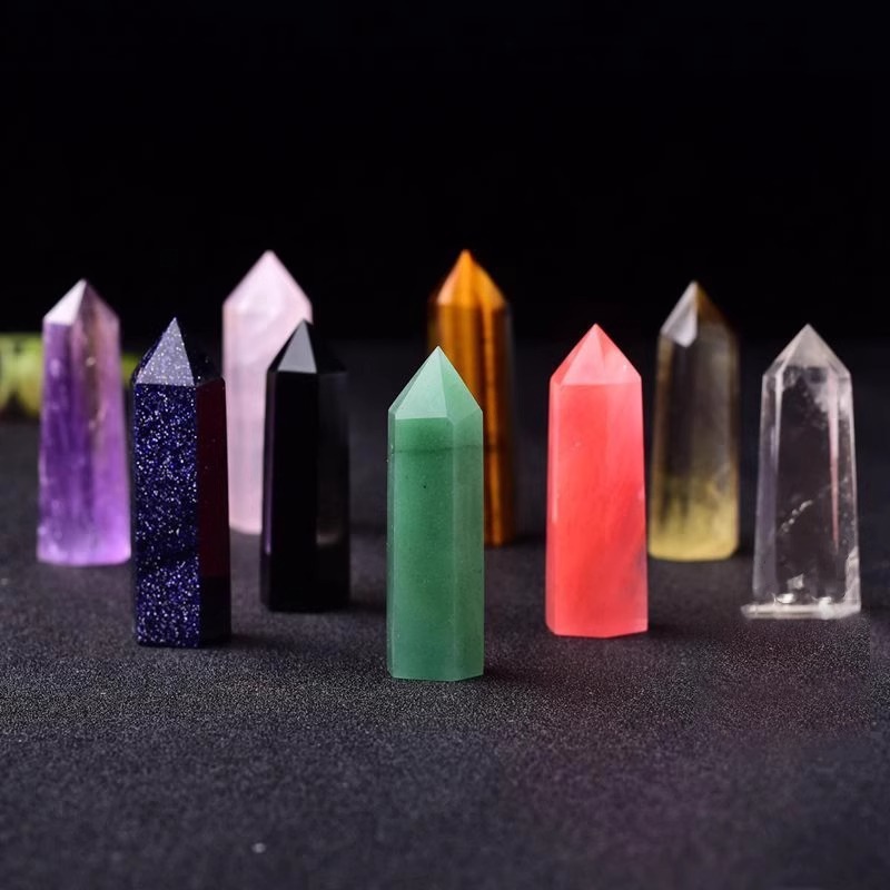 Yellow Aventurine Single Pointed Hexagonal Prism Beads Ornament