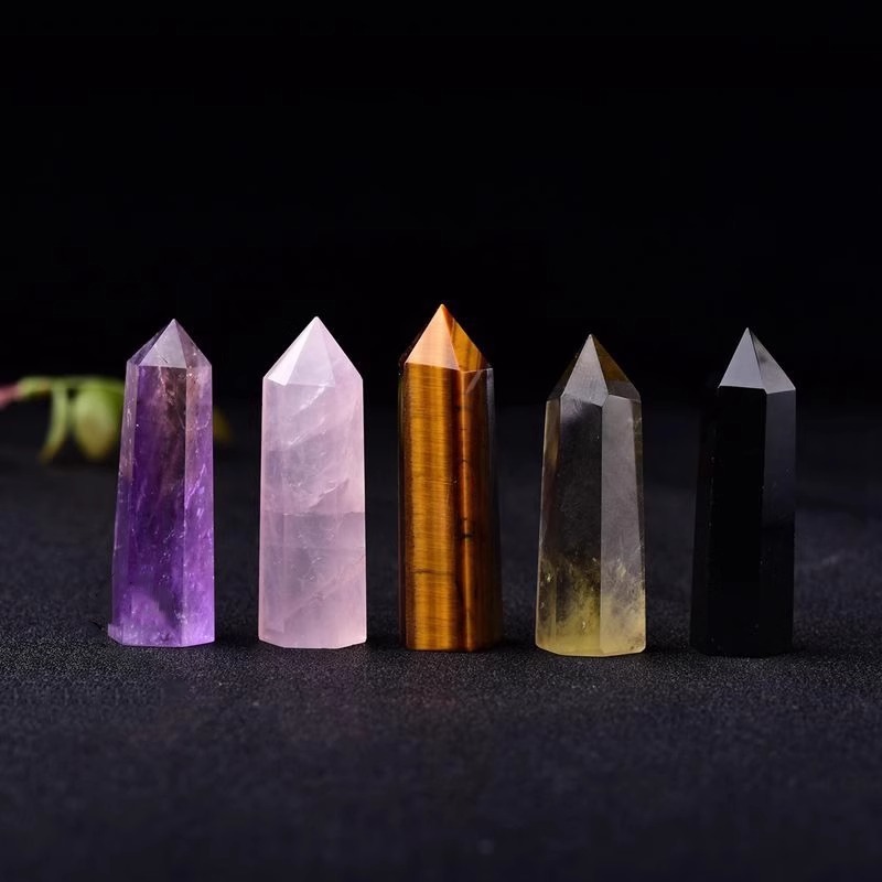 Yellow Aventurine Single Pointed Hexagonal Prism Beads Ornament