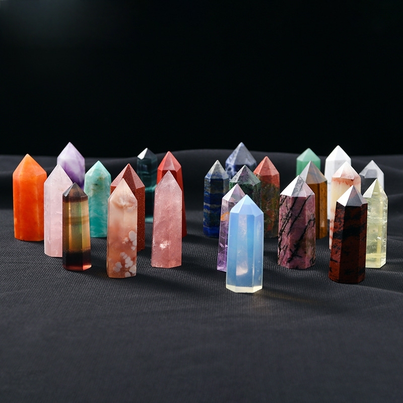 Yellow Aventurine Single Pointed Hexagonal Prism Beads Ornament